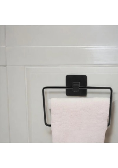 Havluluk Bornoz Askısı Tutacağı Yapışkanlı Banyo Asacağı Asma Aparatı Metal Siyah Askılık Askılığı. Diğer