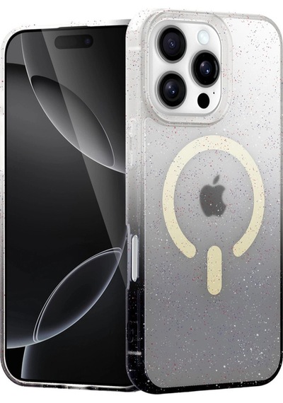 Apple Uyumlu iPhone  16 Pro Max Pummel Shiny Magsafe Kapak - Siyah