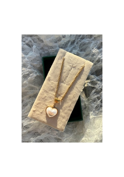 Pearl Heart Gold Kolye Altın