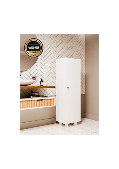 Elox Banyo Dolabı Raflı Farklı Tasarım Beyaz