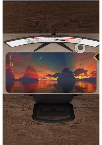 Dijital Gökyüzü V1 90x40 Xxl Gaming Kauçuk Kaymaz Taban Mouse Pad Fare Altlığı