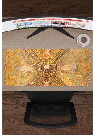 Ortaçağ Sanat Kaymaz Dikişli Kauçuk Oyuncu Mousepad V4 - 70x30 Xl Gaming Mouse Pad Fare Altlığı