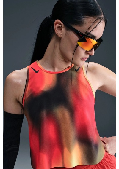 Nike Dri Fit Adv Art Crop Womens Tank Red Kadın Crop Koşu Atleti Kırmızı