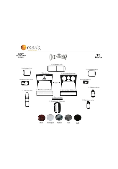 Meriç® Seat Toledo - Leon Ön Torpido Kaplama 1999-2002 (530157353)