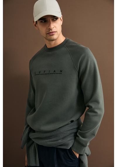 Lufian Cooper Erkek Sweatshirt Yeşil Yeşil 112030198100600