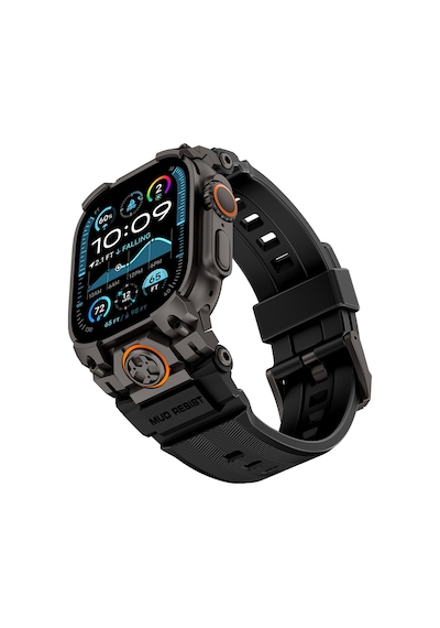 Watch Ultra 49mm Uyumlu Mohseven İwatch Armor Silikon Kordon Siyah