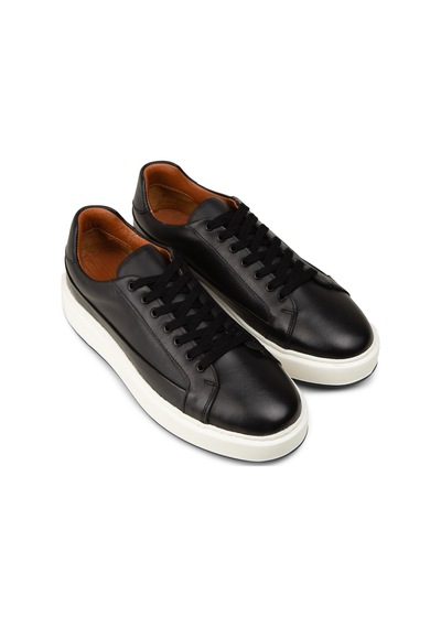 Deery Erkek Siyah Hakiki Deri Sneaker Ayakkabı - E4482msyhc01