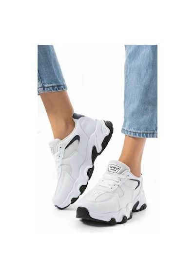 Mcdark Kadın Beyaz Siyah Ortopedık Sneaker Ayakkabı