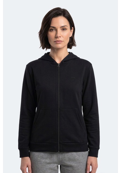 Slazenger Sera I Kadın Fermuarlı Siyah Sweatshırt
