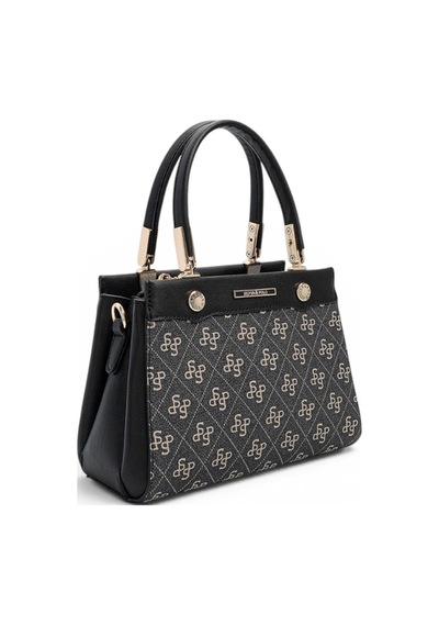 Silver & Polo Silver Polo Füme - Siyah Monogram Kadın El Çantası Sp1292