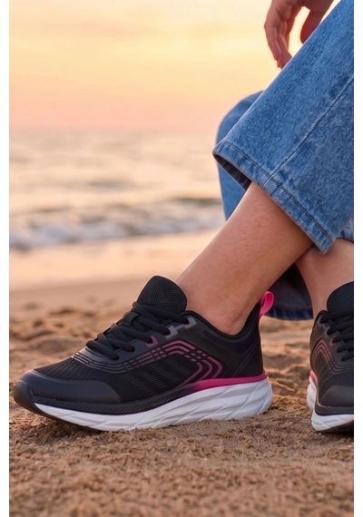 In Step Violet Dash Kadın Siyah Pembe Örgü Tabanlı Hafif Yürüyüş Ve Koşu Ayakkabısı Siyah - Pembe In Step Violet Dash Kadın Siyah Pembe Örgü Tabanlı Hafif Yürüyüş Ve Koşu Ayakkabısı Siyah - Pembe