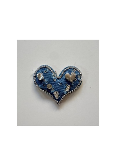 Ütülenebilen Veya Sticker Olarak Kullanılabilen Love Denim Kalp Patch Modeli