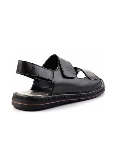 Bambi Siyah Leather Erkek Sandalet E05804022243 Siyah