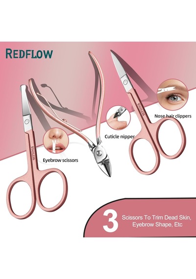 Redflow Manikür Seti 30'u 1 Arada Tırnak Makası Seti, Tırnak Makası, Tırnak Ve Ayak Tırnağı Makası, Manikür A