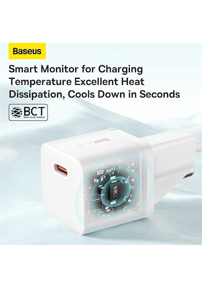 Baseus Gan5 Type-C PD 20 W Hızlı Şarj Cihazı Beyaz