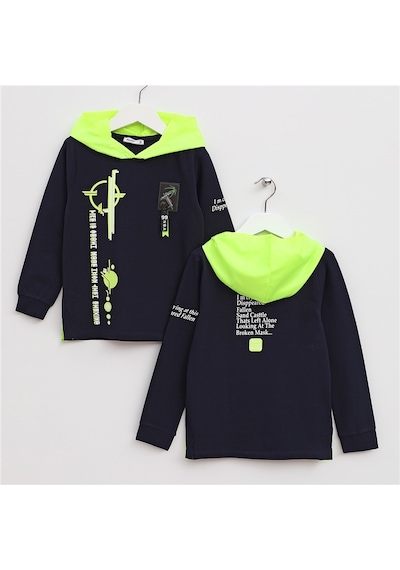 Wanex Erkek Çocuk Kapüşonlu Mevsimlik Sweatshirt - 15767 Parlament