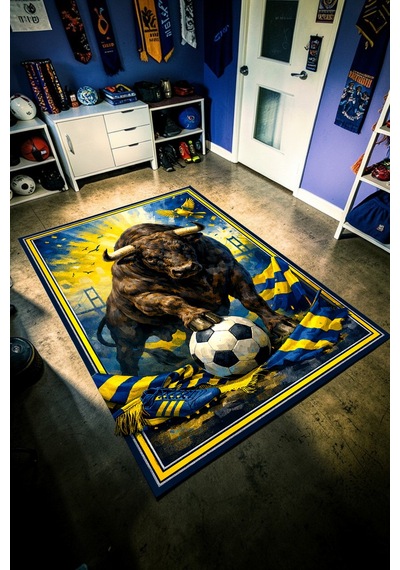 Taraftar Halısı Futbol Topu Desenli Antialerjik Kaymaz Taban Çocuk & Genç Odası Kilim Lacivert-sarı Lacivert-sarı Taraftar Halısı Futbol Topu Desenli Antialerjik Kaymaz Taban Çocuk & Genç Odası Kilim Lacivert-sarı Lacivert-sarı