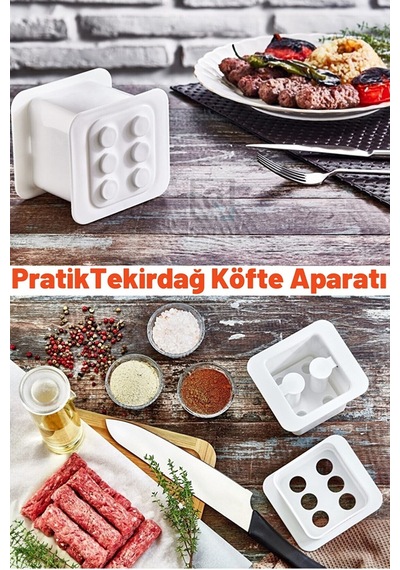 Qniay Pratik Tekirdağ Köfte Aparatı 6'lı Köfte Hazırlama Kalıbı
