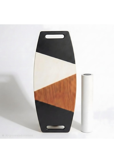Renkli Denge Tahtası Balance Roller Board Çift Fonksiyonlu Sörf Eğitim Tahtası Kaykay Eğitim Tahtası 73 X 31 Cm Çok Renkli