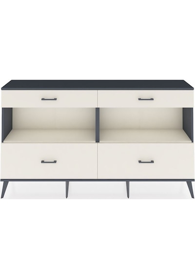 Arges Konsol 2 Raflı 4 Çekmeceli 176x30x99 Antrasit-aytaşı Antrasit-aytaşı
