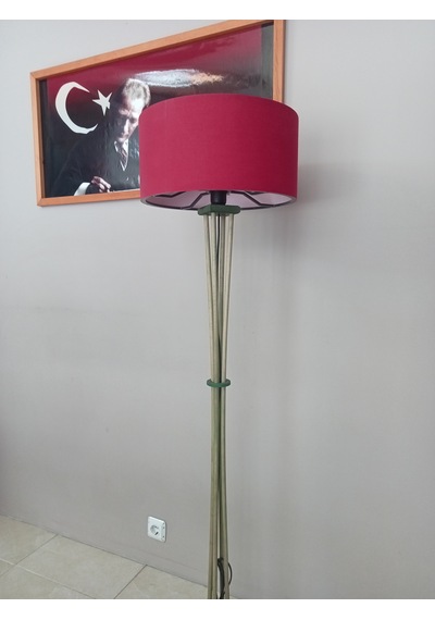 Ahşap Lambader- Aydınlatma Orman Yeşili- Bordo