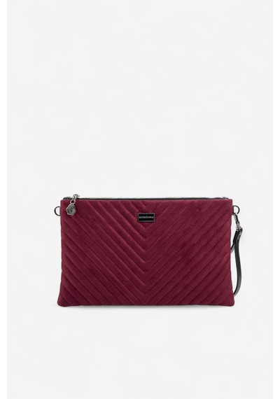 Silver Polo Sp1034 Kadın Portföy & Clutch Kapitone V Süet Bordo-süet Bordo