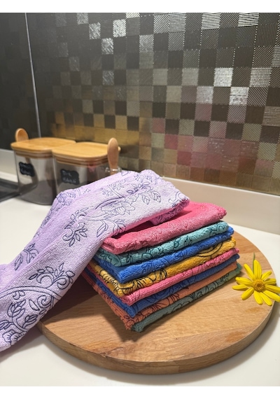 3 Adet Microfiber Çiçek Desenli Mutfak Temizlik Bezi 30 30 Leke Tutmaz Koku Yapmaz Diğer