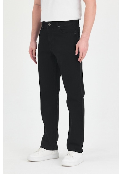 Polo State Erkek Baggy Fit Kot Pantolon Siyah Siyah