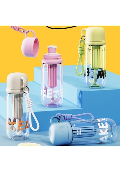 Shotay Cup Cover Su Matarası Tritan Mavi 800ml Mavi