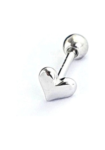 Kalp Figürlü 925ayar Gümüş Tragus Helix Kikirdak Piercing Gümüş