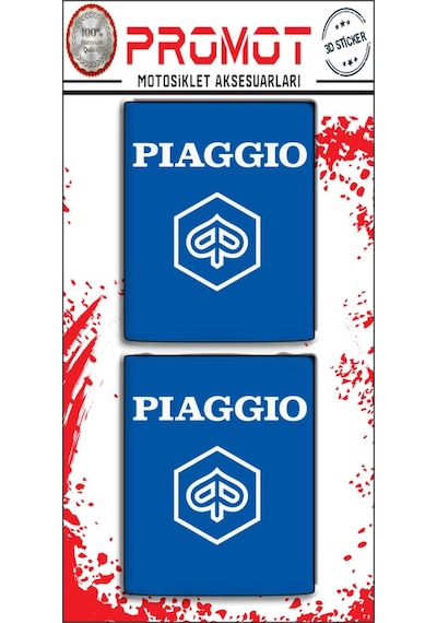 Stıcker Seti Piaggio Uyumlu 3d Damla Logo 4 Nötr