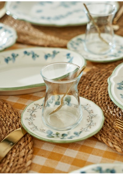 Bella Maison Ocaliptus Stoneware 52 Parça 12 Kişilik Kahvaltı Takımı Yeşil Yeşil