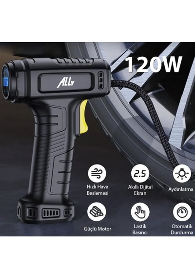 120w Digital Kablosuz Araç Kompresörü Lastik Şişirme Pompası Çok Hızlı Şişirme Araba Tır Kamyon İçin
