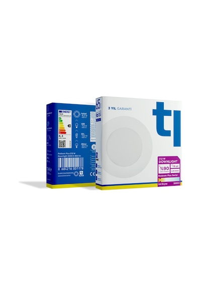 Redeem Plus C12W Downlight, Titreşimsiz, Göz Konforu, 864 Lümen, Ilık Beyaz, 3000 Kelvin Beyaz