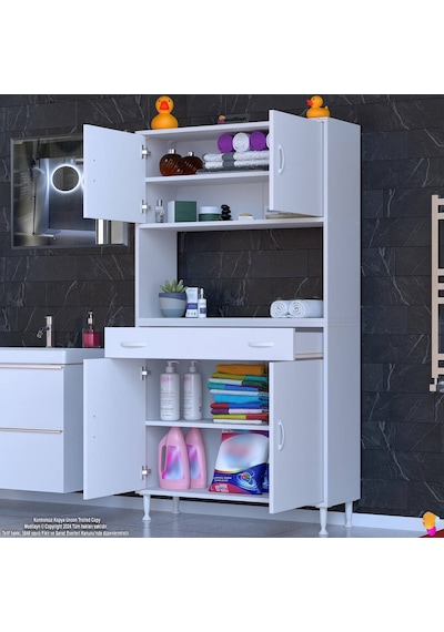 Eliusta Nordi 4 Kapak 2 Raflı Beyaz Dolap 100x173x32,5 Cm Çekmeceli Çok Amaçlı Banyo/mutfak Dolabı Beyaz Eliusta Nordi 4 Kapak 2 Raflı Beyaz Dolap 100x173x32,5 Cm Çekmeceli Çok Amaçlı Banyo/mutfak Dolabı Beyaz
