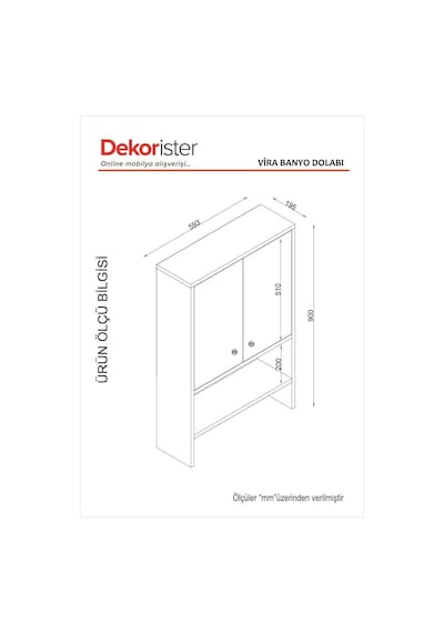 Dekorister Vira Banyo Dolabı Beyaz Çok Renkli