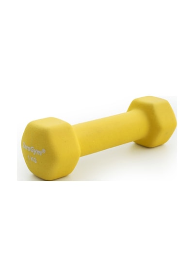 Zerogym Neopren Kaplı İçi Demir Dambıl 1 Kg Sarı 1 Adet