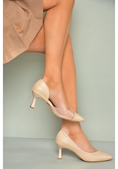 Fox Shoes U676035309 Ten Kalın Topuklu Kadın Ayakkabı Ten