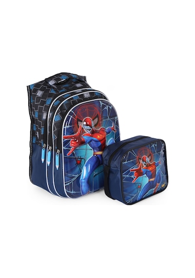 Spiderman Kabartmalı Çanta + Beslenme + Suluk - İlkokul Çantası -