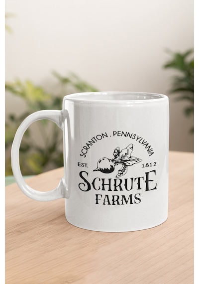 Schrute Farms Dwight The Office Baskılı Kupa Bardak Antrasit