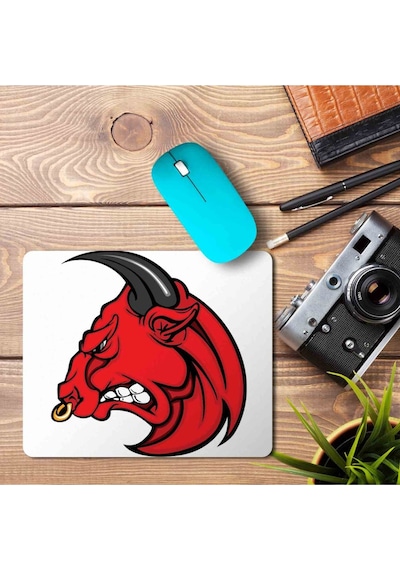 Angry Bull Head Bing Baskılı Mousepad Mouse Pad