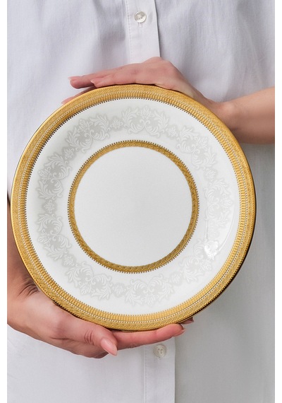 Karaca Royal Bone Charlotte 32 Parça 6 Kişilik Kahvaltı Takımı Gold Gold