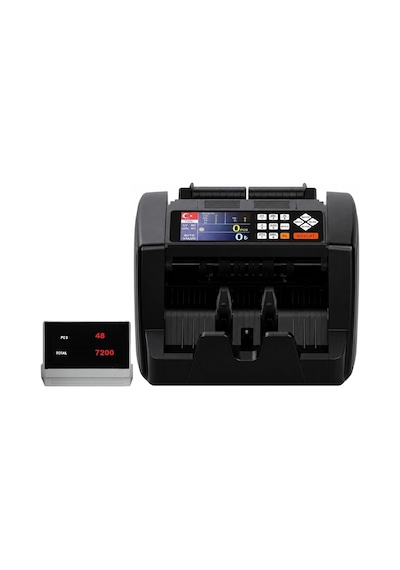 Plus Black Mix Karışık Para Sayma Makinesi, TL ve Euro Karışık Sayım, Usd Adet Sayım, Sahte Yakalama, Müş. Ekranı