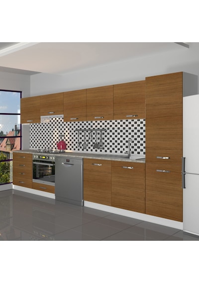 Decoraktiv Elite 325q Ankastre Fırın Modüllü Mdf Hazır Mutfak Dolabı - Tezgah Dahil - Naturel Ceviz Decoraktiv Elite 325q Ankastre Fırın Modüllü Mdf Hazır Mutfak Dolabı - Tezgah Dahil - Naturel Ceviz