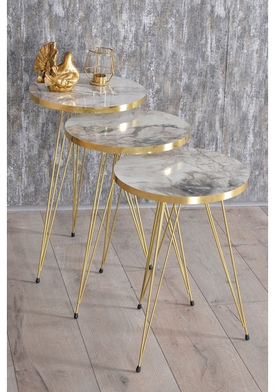 Goldfalez KR Set Zigon Sehpa Ve Orta Sehpa
