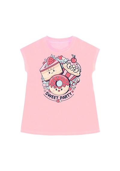 Sweet Party Kız Çocuk Yazlık Tunik T-shirt Tayt Takım