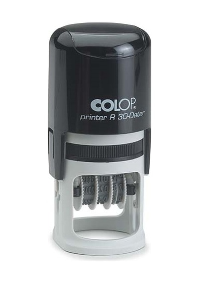 Colop R30 Tarih Kaşe Tr Siyah Kasa Mavi Keçe - 30 MM