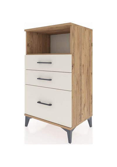 Hyperion Komodin Tek Raflı 3 Çekmeceli 60x44x106 Çam-aytaşı Çam
