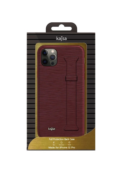 Kajsa Apple Uyumlu iPhone 12 Pro Max Kılıf Kajsa Wave Pattern Handstrap Kapak ZORE-218970
