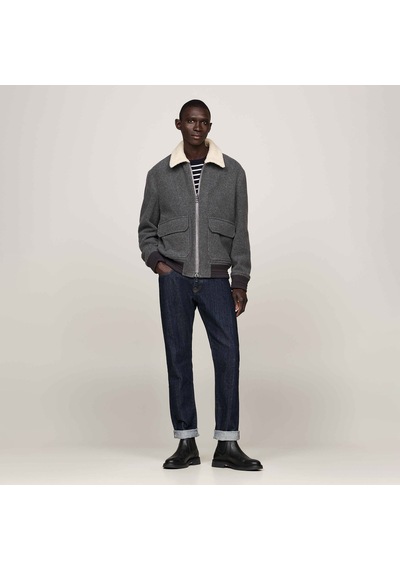 Tommy Hilfiger Erkek Gri Yün Karışımlı Montmw0mw36610